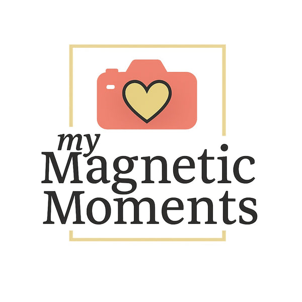 Logo of 'my Magnetic Moments' with a camera and heart design on a white background